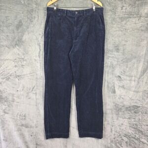 Polo Ralph Lauren Pants Mens 36x32 Navy Blue Corduroy Chino Preppy Old Money